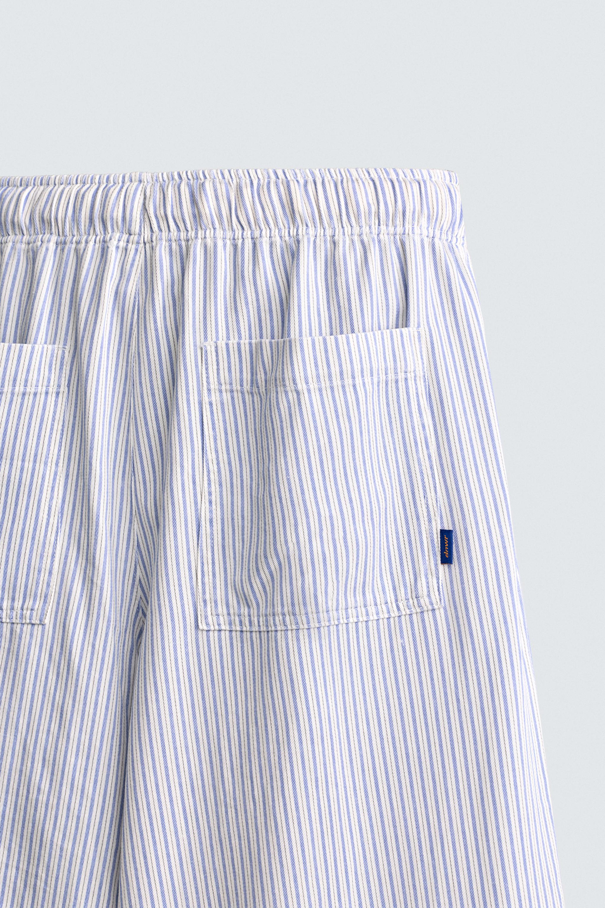 STRIPED WIDE FIT PANTS